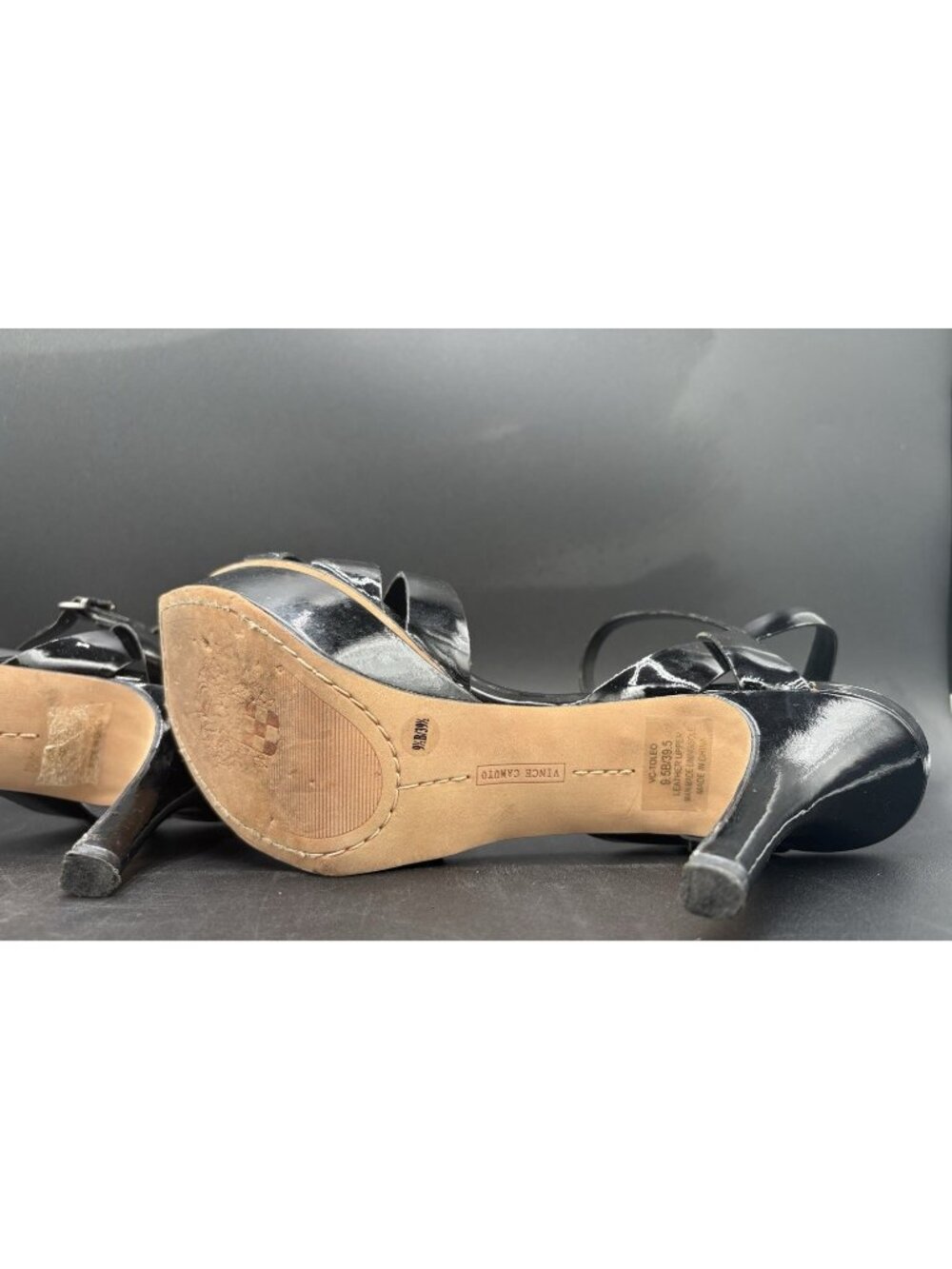 Women' Pumps High Heel Shoes Size 9.5M Vince Camuto Black Toleo Dress Sandals - Picture 15 of 16